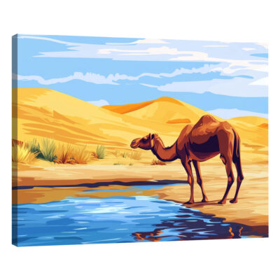 Desert Painting - Camel And Dune Canvas Nature Artwork