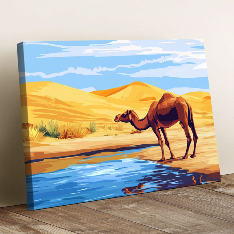 Desert Painting - Camel And Dune Canvas Nature Artwork