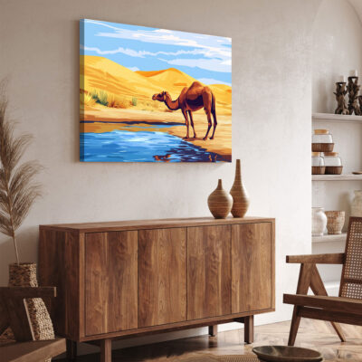 Desert Painting - Camel And Dune Canvas Nature Artwork