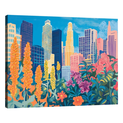 Los Angeles Downtown - Cityscape Canvas Vintage Artwork