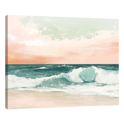 Calm Ocean Embrace - Soft Waves Rolling Beach Wall Art