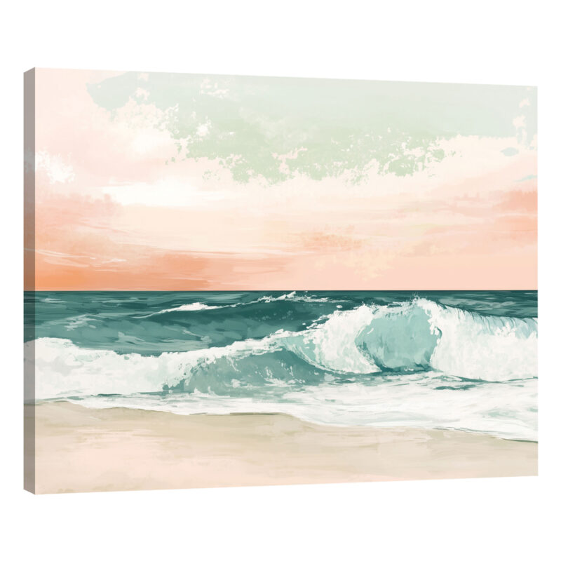 Calm Ocean Embrace - Soft Waves Rolling Beach Wall Art