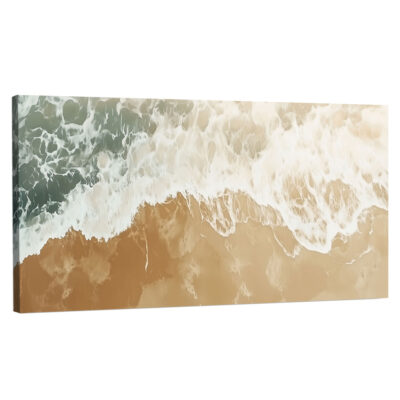 Tide Whisper Aerial Shoreline Canvas Neutral Beach Wall Art