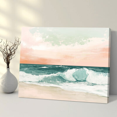 Calm Ocean Embrace - Soft Waves Rolling Beach Wall Art