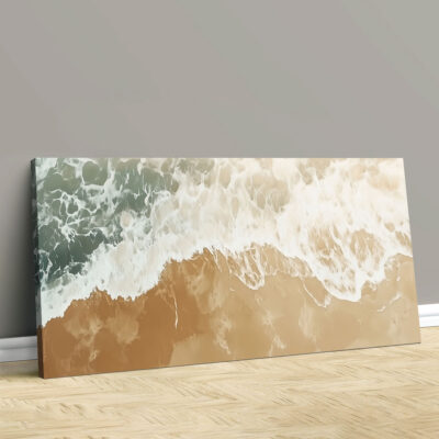 Tide Whisper Aerial Shoreline Canvas Neutral Beach Wall Art