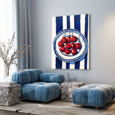 Cherry Vintage Artwork - Classic Delight Canvas Wall Art
