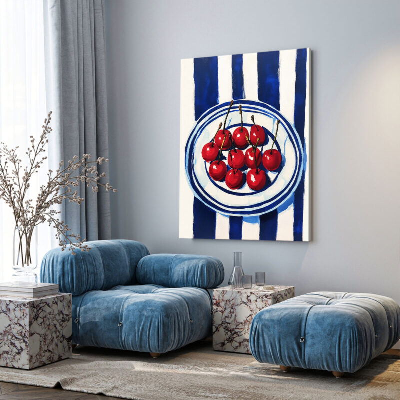 Cherry Vintage Artwork - Classic Delight Canvas Wall Art