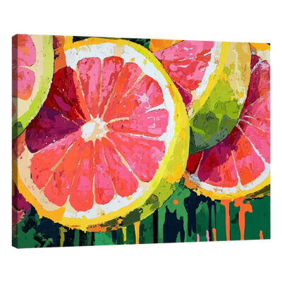 Citrus Juicy Fresh Burst Zesty Pop Art-Styled Canvas