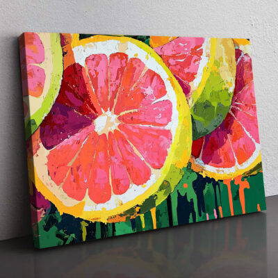 Citrus Juicy Fresh Burst Zesty Pop Art-Styled Canvas