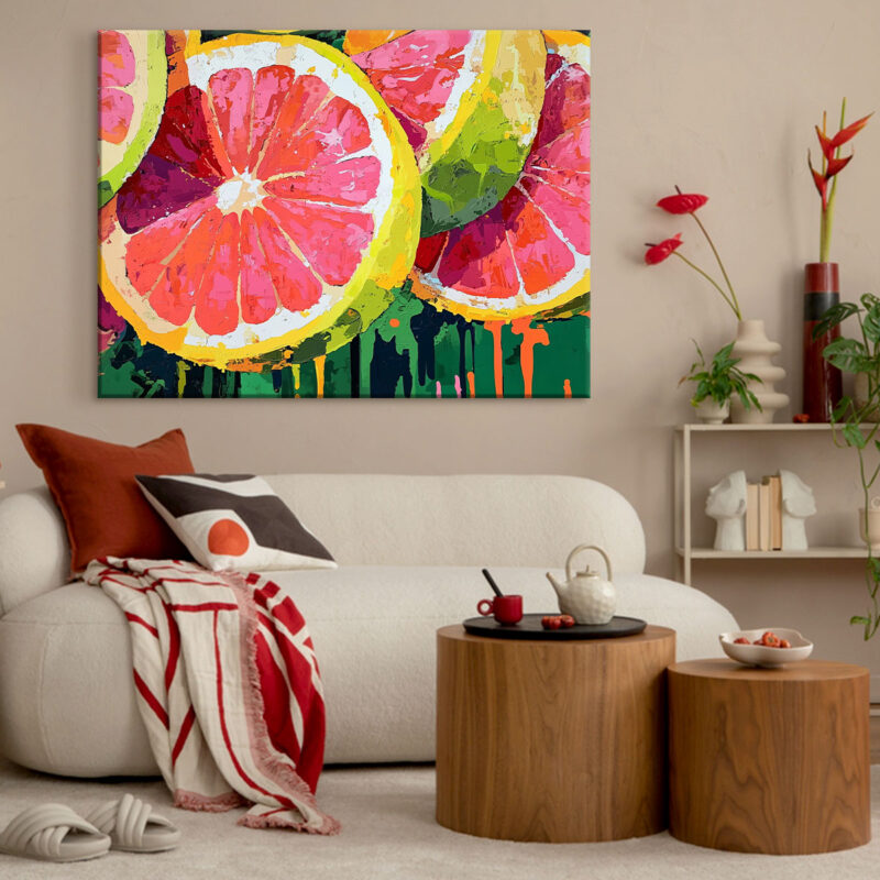 Citrus Juicy Fresh Burst Zesty Pop Art-Styled Canvas