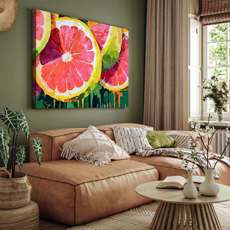 Citrus Juicy Fresh Burst Zesty Pop Art-Styled Canvas