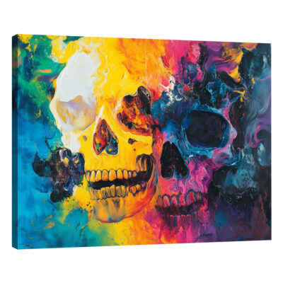 Imaginative Interpretation Of Skulls Pop Canvas Wall Art
