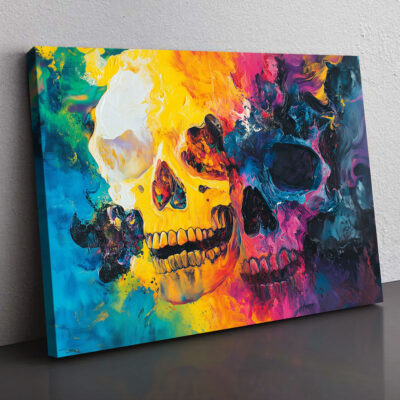 Imaginative Interpretation Of Skulls Pop Canvas Wall Art