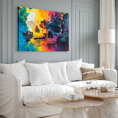 Imaginative Interpretation Of Skulls Pop Canvas Wall Art