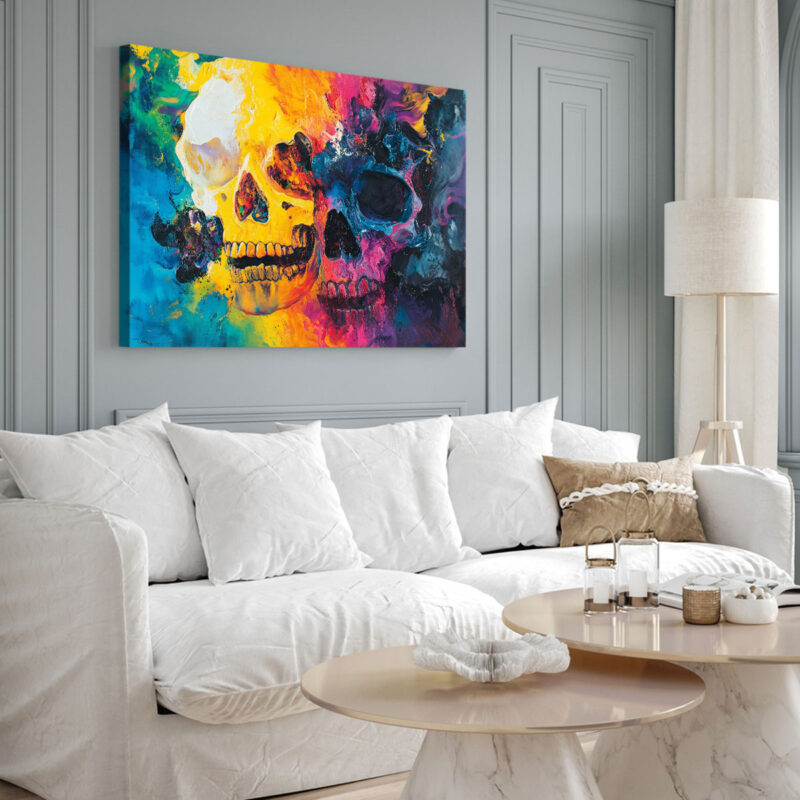 Imaginative Interpretation Of Skulls Pop Canvas Wall Art