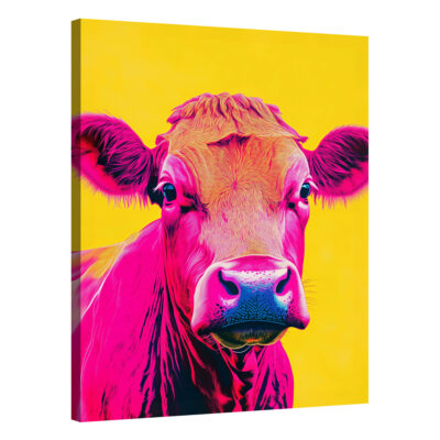 Pop Bovine – Neon Cow Pop Art Colorful Canvas Wall Art