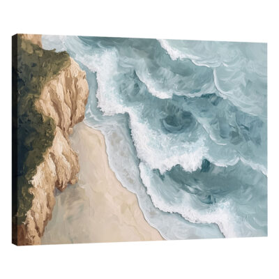 Coastal Beach Wall Art - Cliffside Canvas Nature Artwork