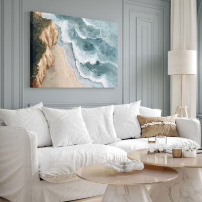 Coastal Beach Wall Art - Cliffside Canvas Nature Artwork