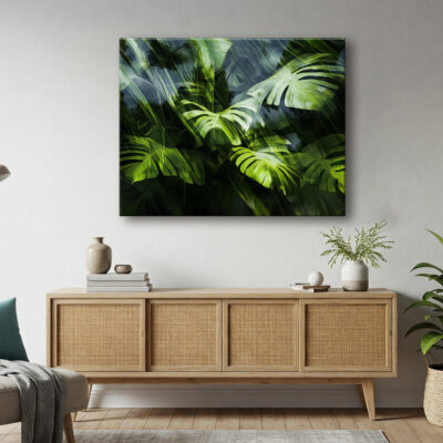 Abstract Tropical Rainforest Canopy Canvas Wall Art