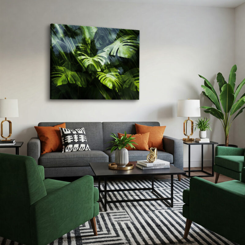 Abstract Tropical Rainforest Canopy Canvas Wall Art