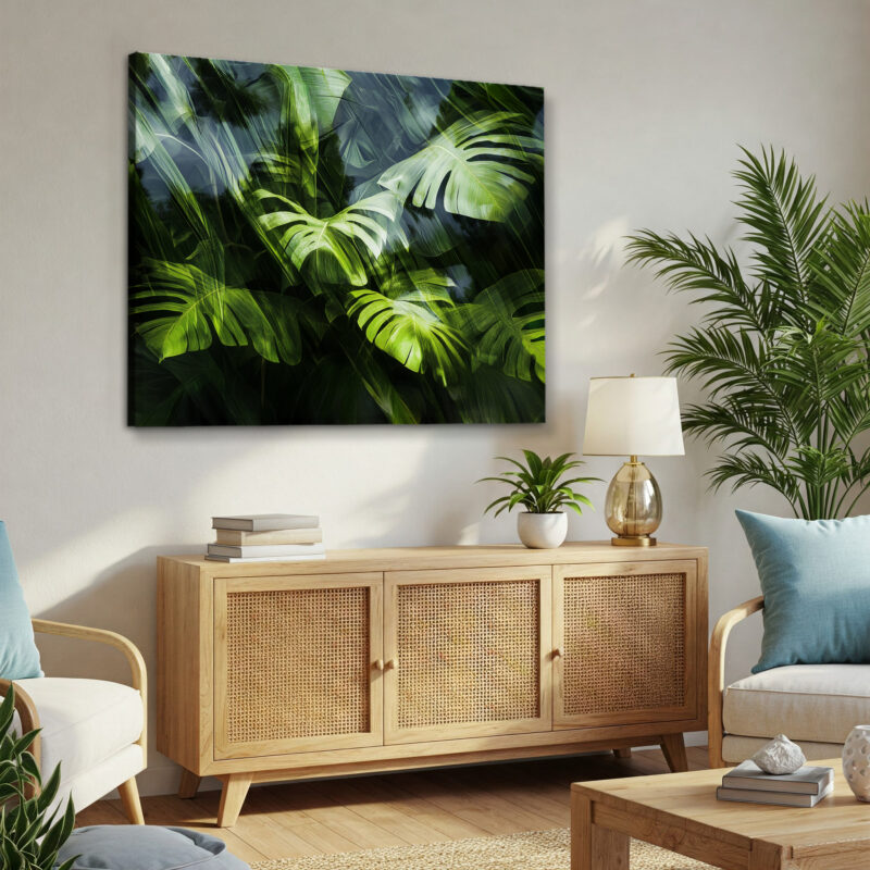 Abstract Tropical Rainforest Canopy Canvas Wall Art