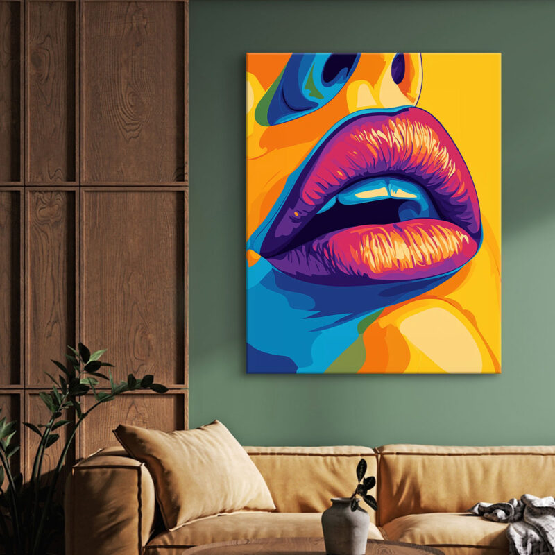 Pop Art Eye-Catching Glamorous Lips Wall Art Print