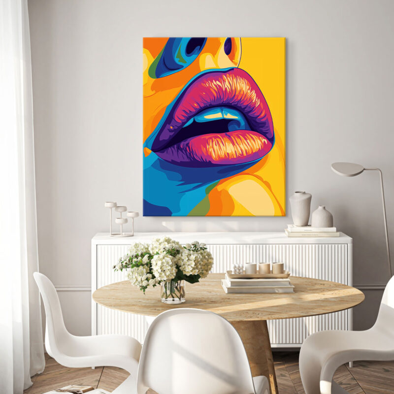 Pop Art Eye-Catching Glamorous Lips Wall Art Print