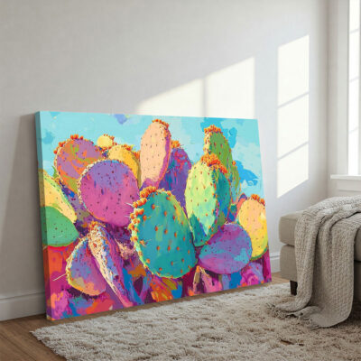 Pop Art Desert Bloom - Cactus Painting Nature Artwork