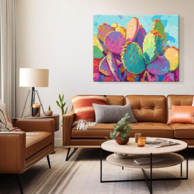 Pop Art Desert Bloom - Cactus Painting Nature Artwork