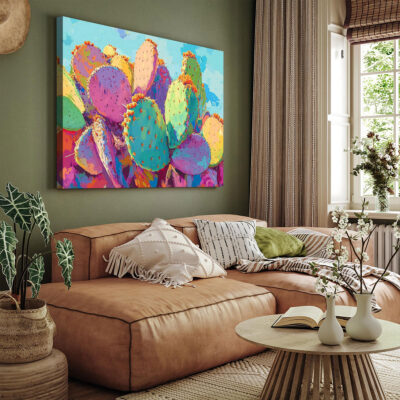Pop Art Desert Bloom - Cactus Painting Nature Artwork