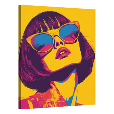 Neon Muse - Pop Art Female Portrait Canvas Print