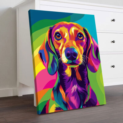 Rainbow Dachshund Delight Pop Art Canvas Print