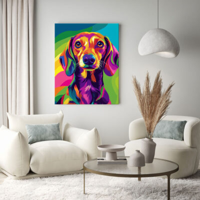 Rainbow Dachshund Delight Pop Art Canvas Print