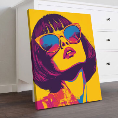 Neon Muse - Pop Art Female Portrait Canvas Print