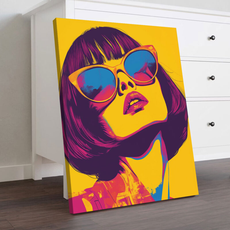 Neon Muse - Pop Art Female Portrait Canvas Print
