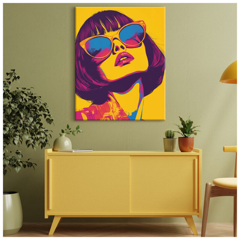 Neon Muse - Pop Art Female Portrait Canvas Print