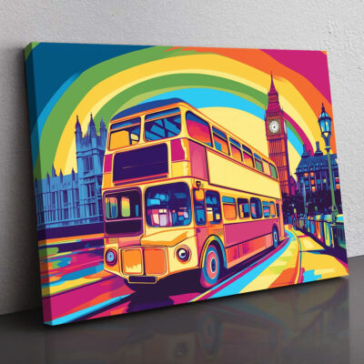 London Pop Art Vibe - Icons In Color Canvas Print