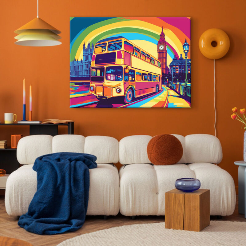 London Pop Art Vibe - Icons In Color Canvas Print
