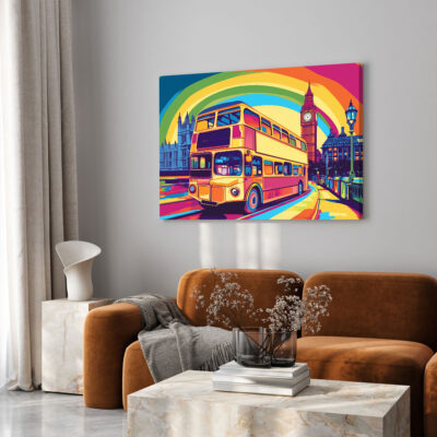 London Pop Art Vibe - Icons In Color Canvas Print