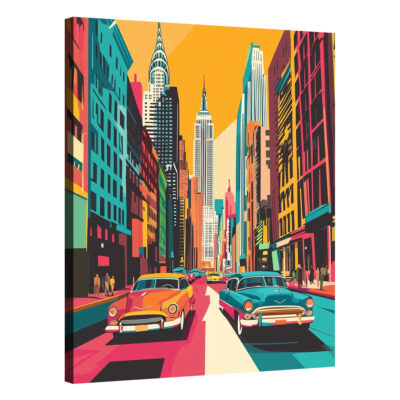 Pop Art Urban Illustration - New York City Canvas Print