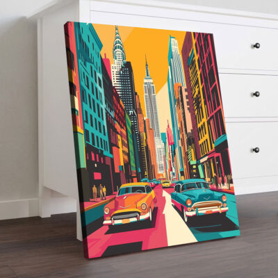 Pop Art Urban Illustration - New York City Canvas Print