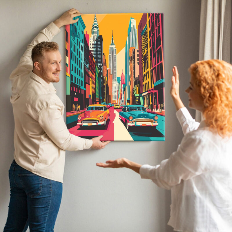 Pop Art Urban Illustration - New York City Canvas Print