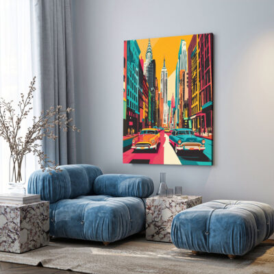 Pop Art Urban Illustration - New York City Canvas Print