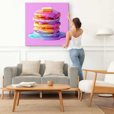 Breakfast Delight - Pancake Stack Pop Art Canvas Print