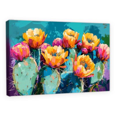 Cheerful Cactus Painting - Desert Delight Pop Art Canvas
