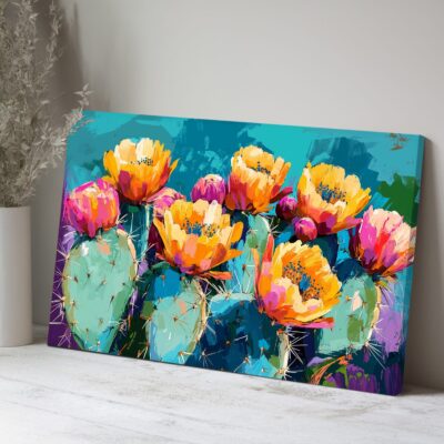 Cheerful Cactus Painting - Desert Delight Pop Art Canvas