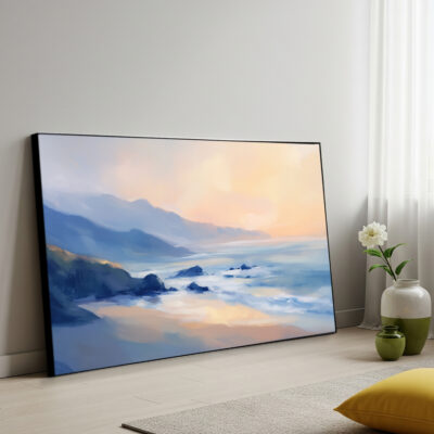 Serene Coastal Landscape Fine Art Oil Style Canvas