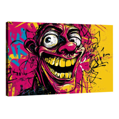 Chaotic Pop Art - Psychedelic Laughter Burst Canvas Print