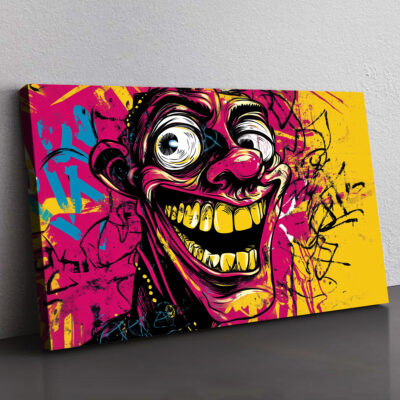 Chaotic Pop Art - Psychedelic Laughter Burst Canvas Print