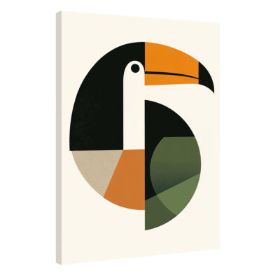 Geometric Art Style Toucan - Minimalist Bird Canvas Print
